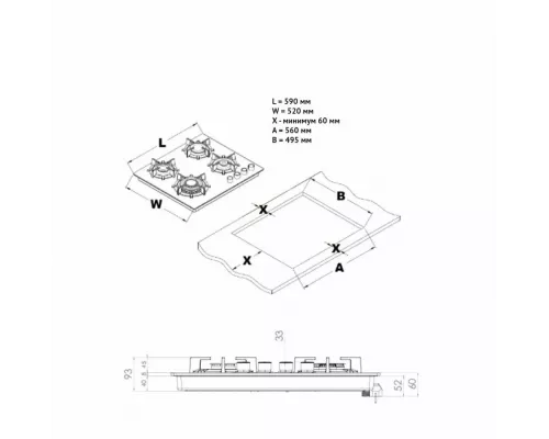 Варочная поверхность KORTING HGG 6420 CN