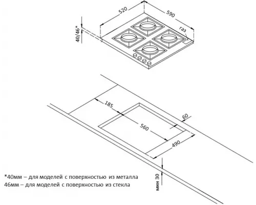 Варочная поверхность KORTING HGG 6805 CN