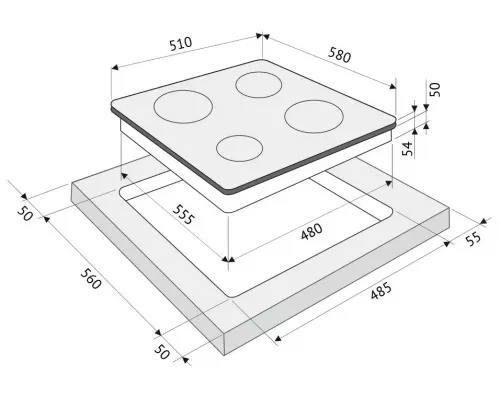 Варочная поверхность KRONA GRUND 60 BL/S