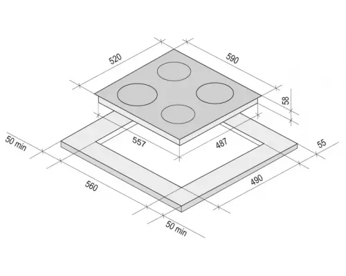 Варочная поверхность KRONA VENTO 60 BL