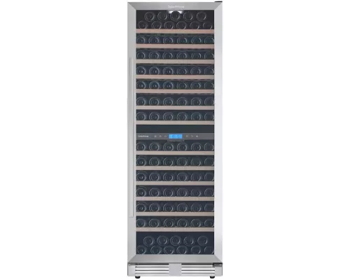 Винный шкаф Cellar Private CP165-2T черный, серебристая дверь