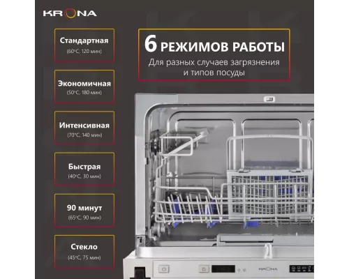 Встраиваемая посудомоечная машина KRONA HAVANA 55 CI