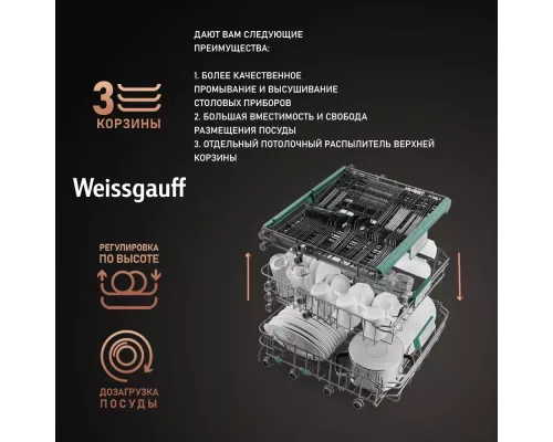 Встраиваемая посудомоечная машина Weissgauff BDW 6063 D