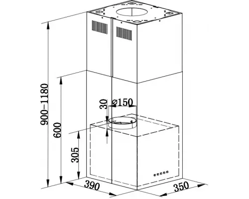 Вытяжка Maunfeld BATH LIGHT (ISLA) 35 Нержавейка