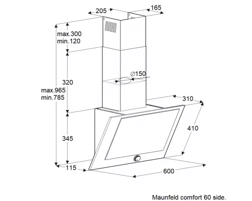Вытяжка Maunfeld Comfort 60 Side черный