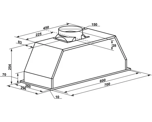 Вытяжка Maunfeld CROSBY LIGHT 70 ""НЕРЖАВЕЙКА""