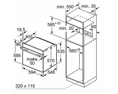 Духовой шкаф BOSCH HBG517CW1S
