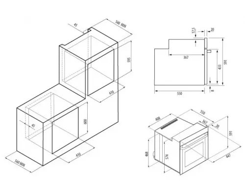 Духовой шкаф KRONA BREVE 45 WH