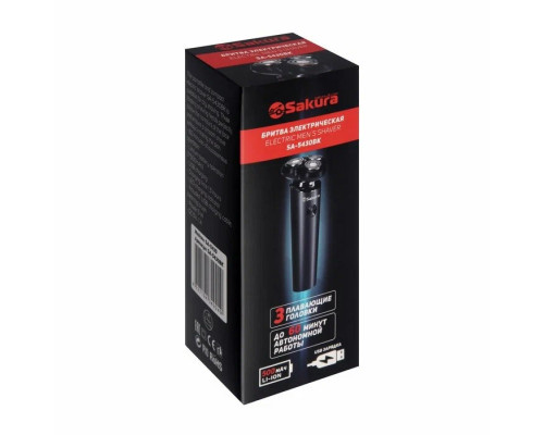 Бритва SAKURA SA-5430BK черный Бритва SAKURA SA-5430BK черный