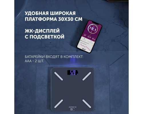 Весы напольные Polaris PWS 1896 IQ Home Антрацит Весы напольные Polaris PWS 1896 IQ Home Антрацит