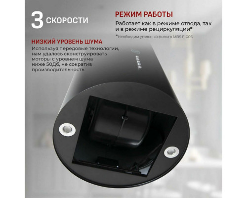 Вытяжка MBS AMARANTH 135 ISLAND BLACK Вытяжка MBS AMARANTH 135 ISLAND BLACK