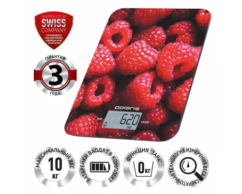 Кухонные весы Polaris PKS 1068DG Raspberry