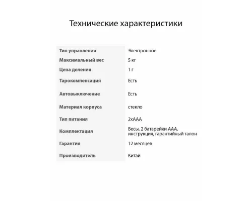 Кухонные весы Starwind SSK3377 рисунок