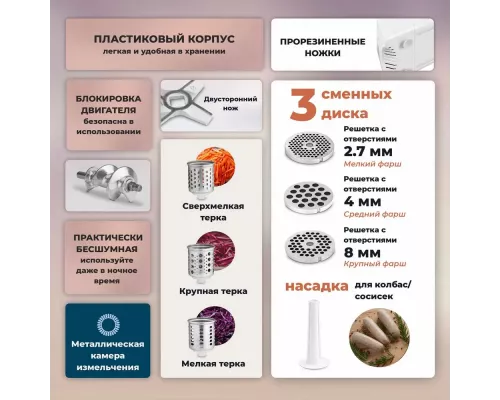 Мясорубка Zelmer ZMM5802P (70505782P)