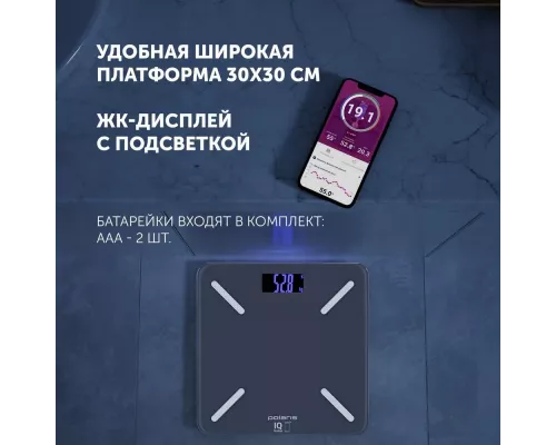 Весы напольные Polaris PWS 1896 IQ Home Антрацит