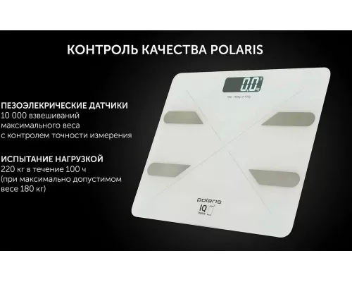 Весы напольные Polaris PWS 1898 IQ Home белый