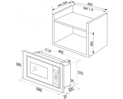 Встраиваемая микроволновая печь Teka MWE 207 FI Inox