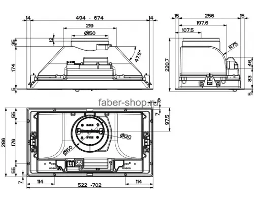 Встраиваемая вытяжка Faber INKA SMART C LG A52