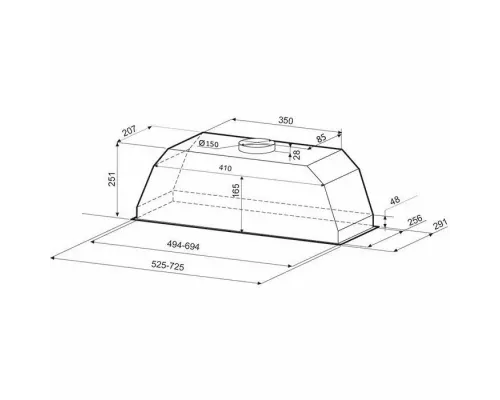 Встраиваемая вытяжка Krona Ameli 600 white PB