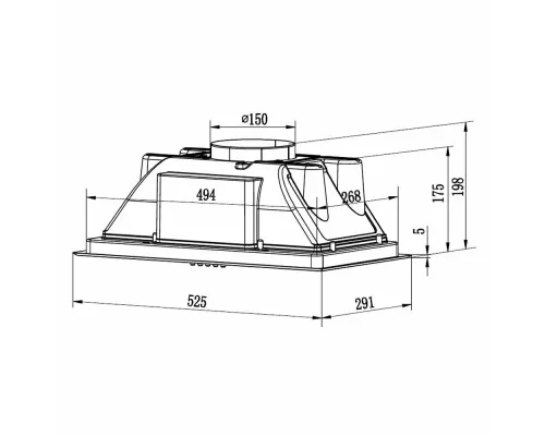 Встраиваемая вытяжка KRONA AMELI LIGHT 600 INOX PB