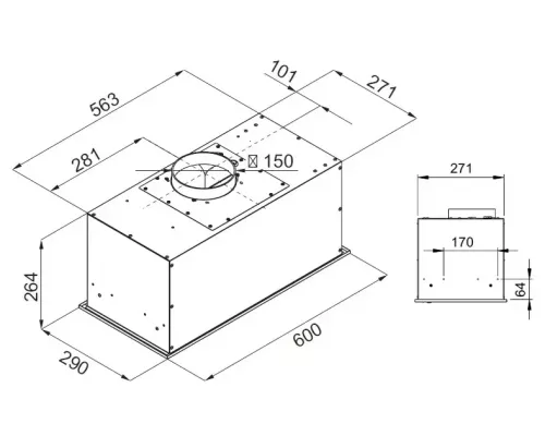Встраиваемая вытяжка Kuppersberg IBOX 60 W