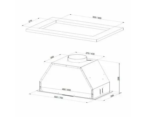Встраиваемая вытяжка Kuppersberg INTRO 60 BLACK