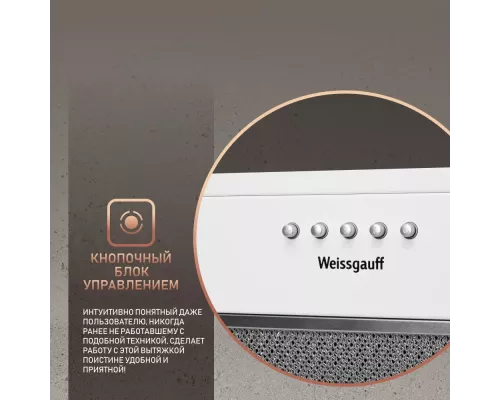 Встраиваемая вытяжка Weissgauff Alpha 45 PB WH