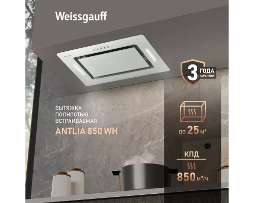 Встраиваемая вытяжка Weissgauff Antlia 850 WH