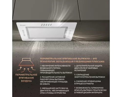 Встраиваемая вытяжка Weissgauff Antlia 850 WH