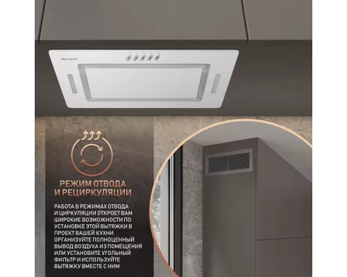 Встраиваемая вытяжка Weissgauff Antlia 850 WH