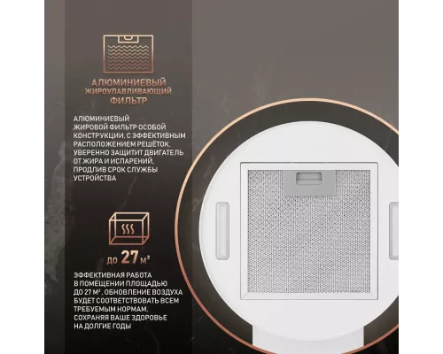 Встраиваемая вытяжка Weissgauff Gracia 70 WH