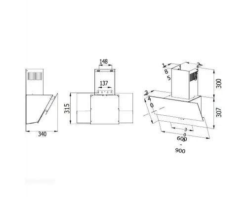 Вытяжка EVELUX Billy 60 BG