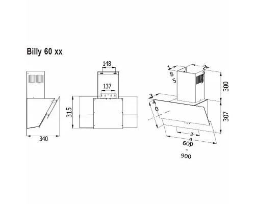 Вытяжка EVELUX Billy 60 WG