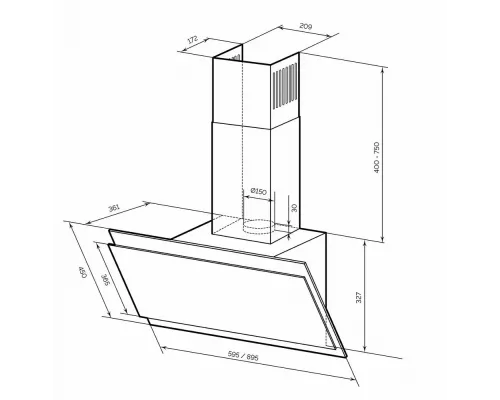 Вытяжка LEX Furia 600 Black