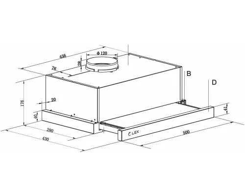 Вытяжка LEX HIDE 500 WHITE