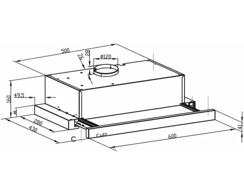 Вытяжка LEX HIDE G 600 GREY