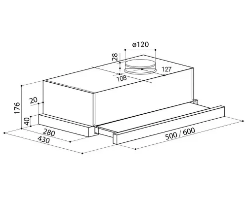 Вытяжка LEX HUBBLE 600 INOX