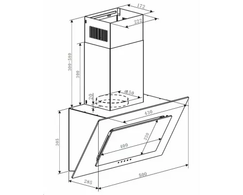 Вытяжка Weissgauff Zaurak 50 PB WH