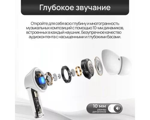 Беспроводные наушники TECNO Buds 4 BD04 Air White (BD04 Air White)