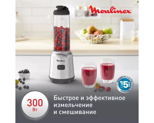 Блендер Moulinex LM15FD10 серебристый/черный