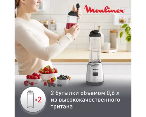 Блендер Moulinex LM15FD10 серебристый/черный