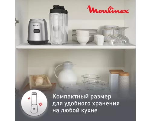 Блендер Moulinex LM15FD10 серебристый/черный