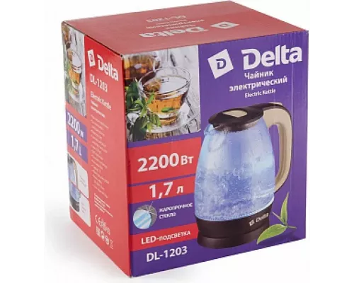 Чайник Delta DL-1203 бежево-коричневый