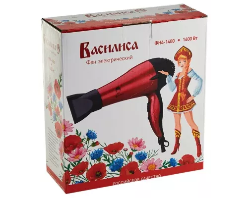 Фен Василиса ФН4-1400 черный с красным