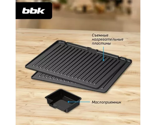 Гриль BBK BEG3001 черный/металлик