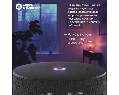 Умная колонка Yandex Станция Мини 3 Алиса черный