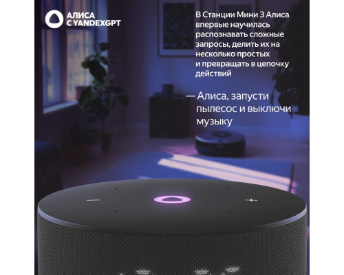 Умная колонка Yandex Станция Мини 3 Алиса черный