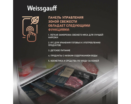 Холодильник Weissgauff WRK 2000 Total NoFrost Inverter Black Inox Холодильник Weissgauff WRK 2000 Total NoFrost Inverter Black Inox