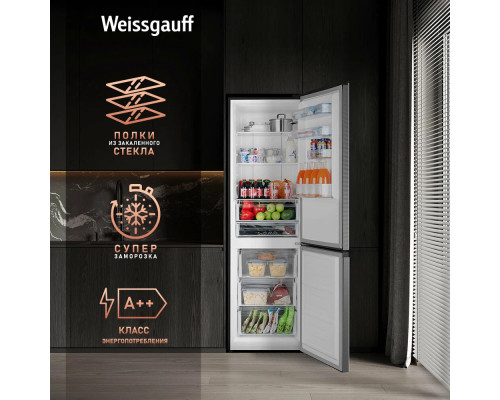 Холодильник Weissgauff WRK 2000 Total NoFrost Inverter Black Inox Холодильник Weissgauff WRK 2000 Total NoFrost Inverter Black Inox