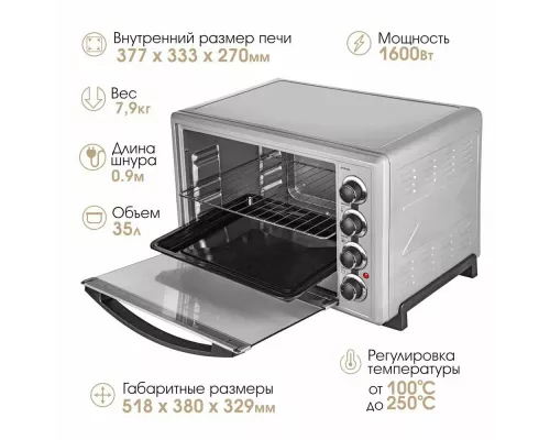 Мини-печь Endever Danko 4037 серебристый